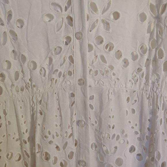 Lilly Pulitzer White Amrita Eyelet Midi Button Down Dress Size 10 - Picture 5 of 16